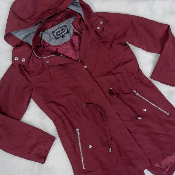 Ambiance Jackets & Blazers - Ambiance Burgundy Utility Jacket